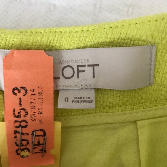 LOFT neon yellow skirt- size 0 - Picture 4 of 4